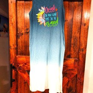 100 % Cotton Sleeveless Summer Dress, Women's Size Medium
